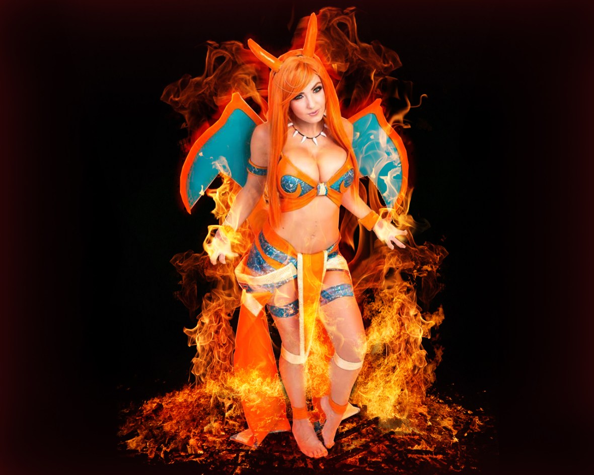 Jessica Nigri - Charizard Cosplay Edit